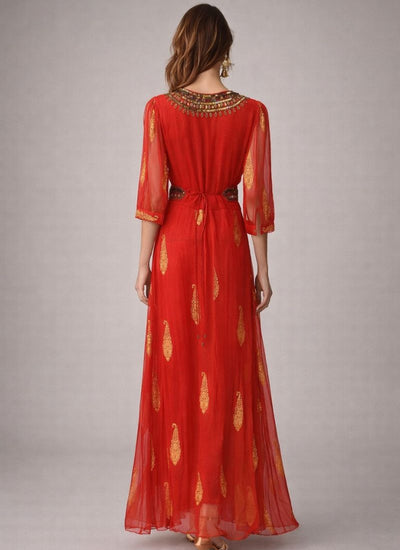 VESTIDO MAXI VALENTINA ROJO SUMMER CANDY