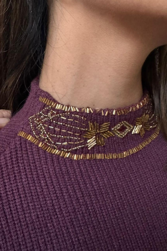 VESTIDO MINI AUBERGINE BURGUNDY