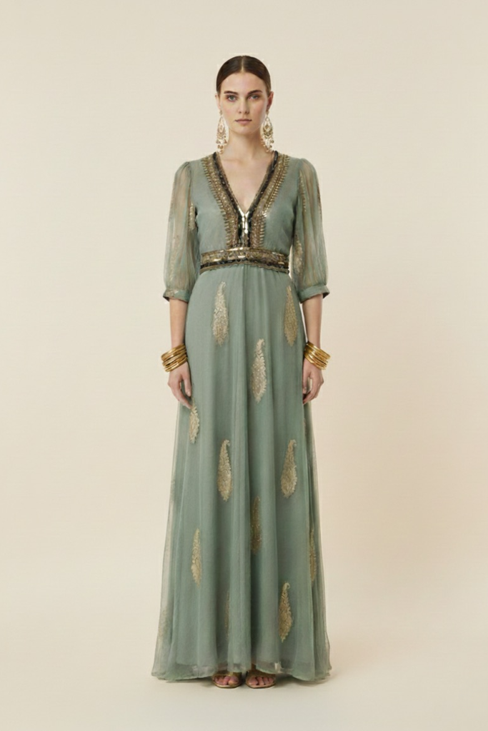 *PREVENTA* VESTIDO MAXI VALENTINA SWEET OIL GREEN