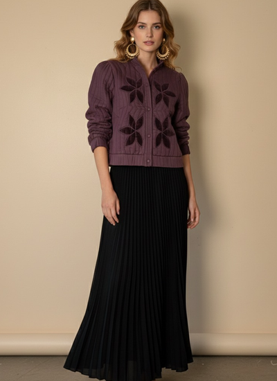 CHAQUETA FLOWERS DEEP PLUM