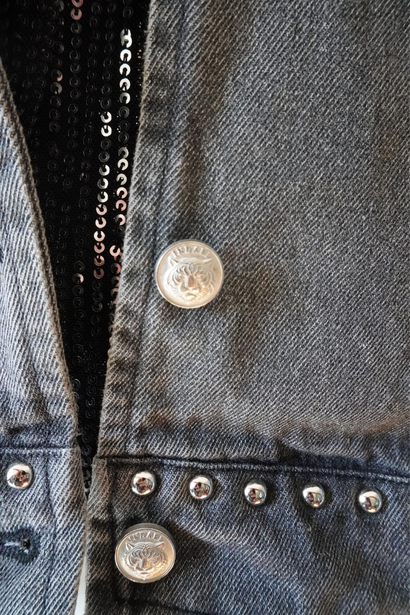 CHAQUETA STATEMENT DENIM NEGRO