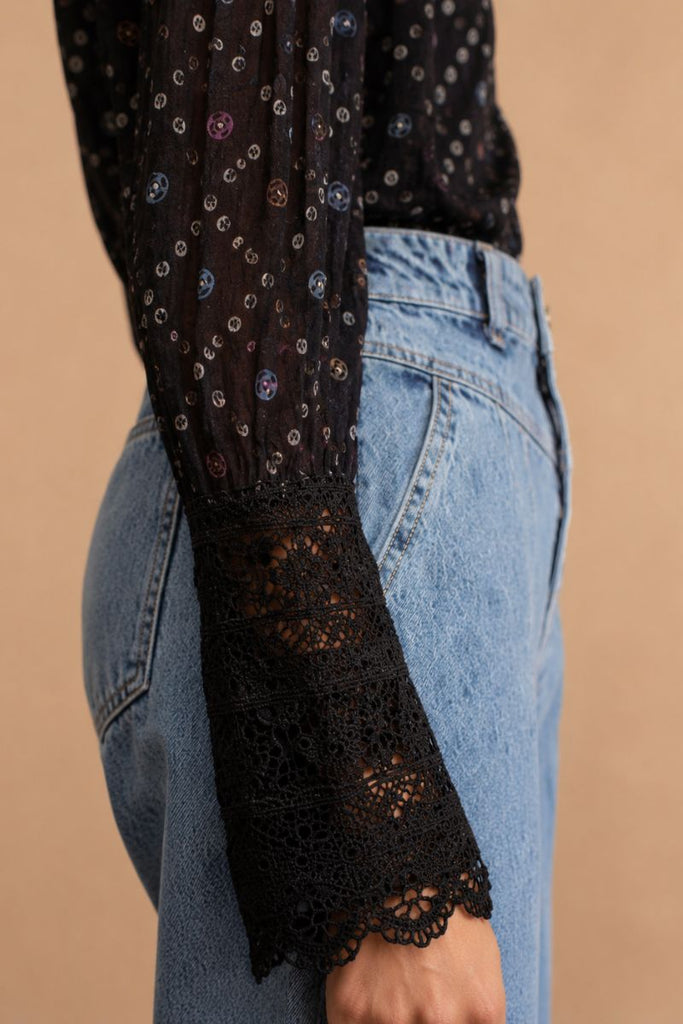 BLUSA DOT AZUL MARINO