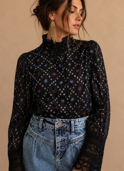 BLUSA DOT AZUL MARINO