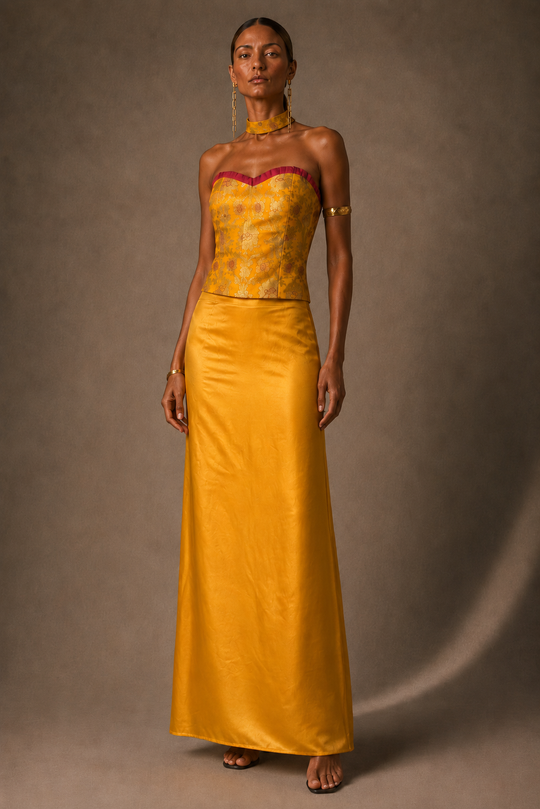 FALDA MAXI ROYAL GOLDEN YELLOW