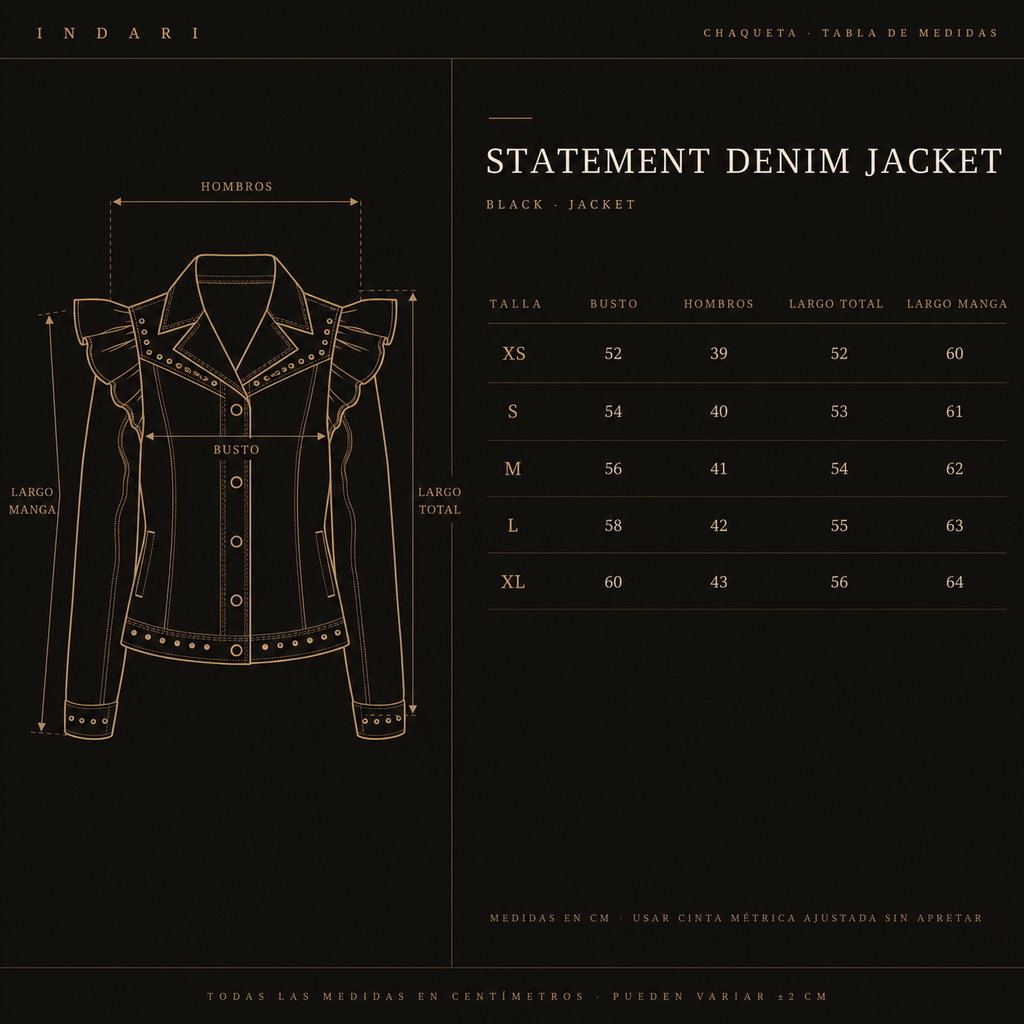 CHAQUETA STATEMENT DENIM NEGRO