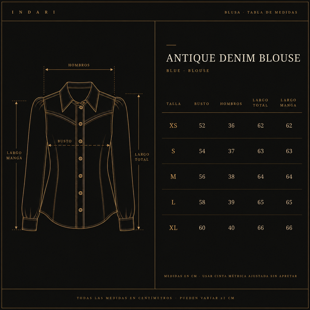 BLUSA ANTIQUE DENIM AZUL