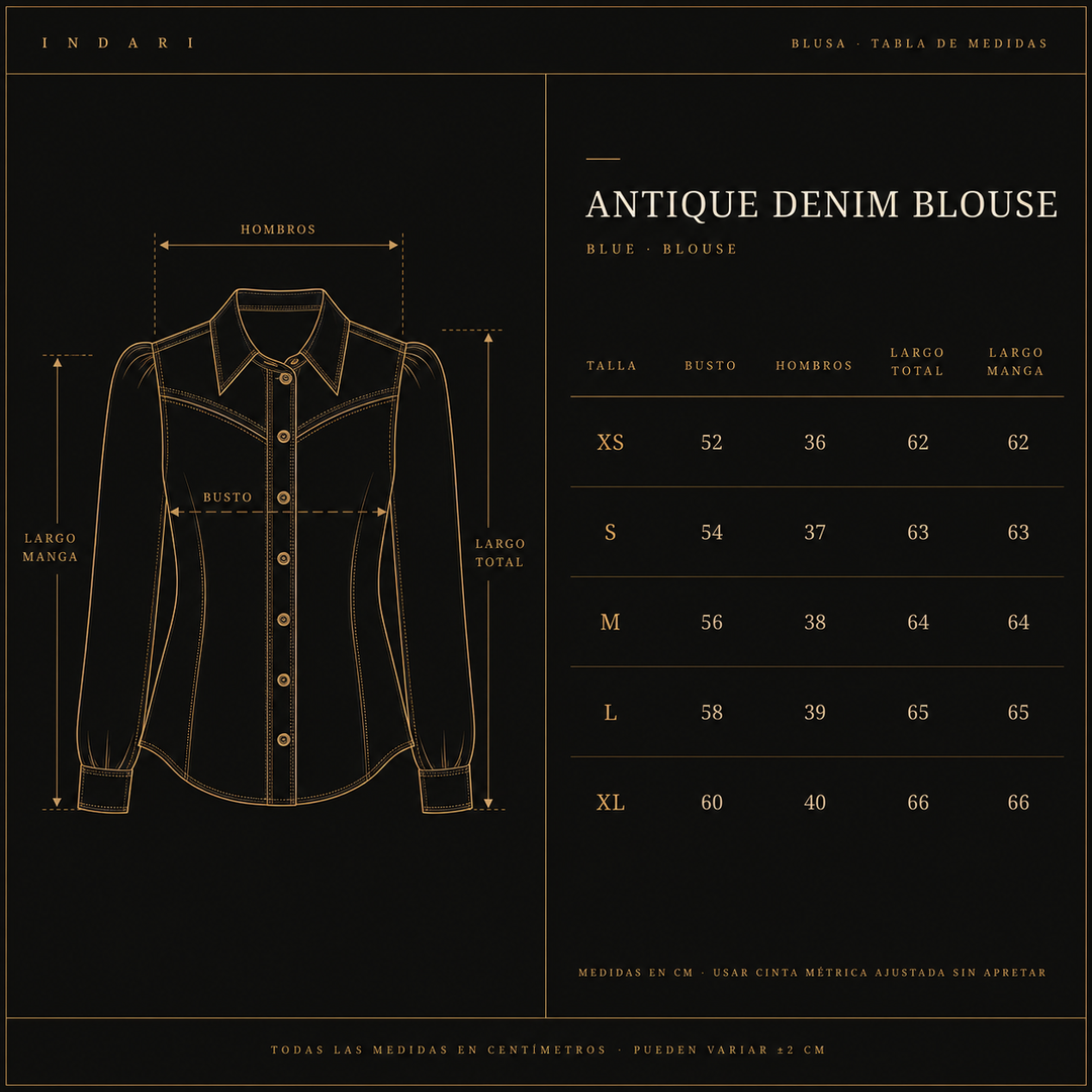 BLUSA ANTIQUE DENIM AZUL