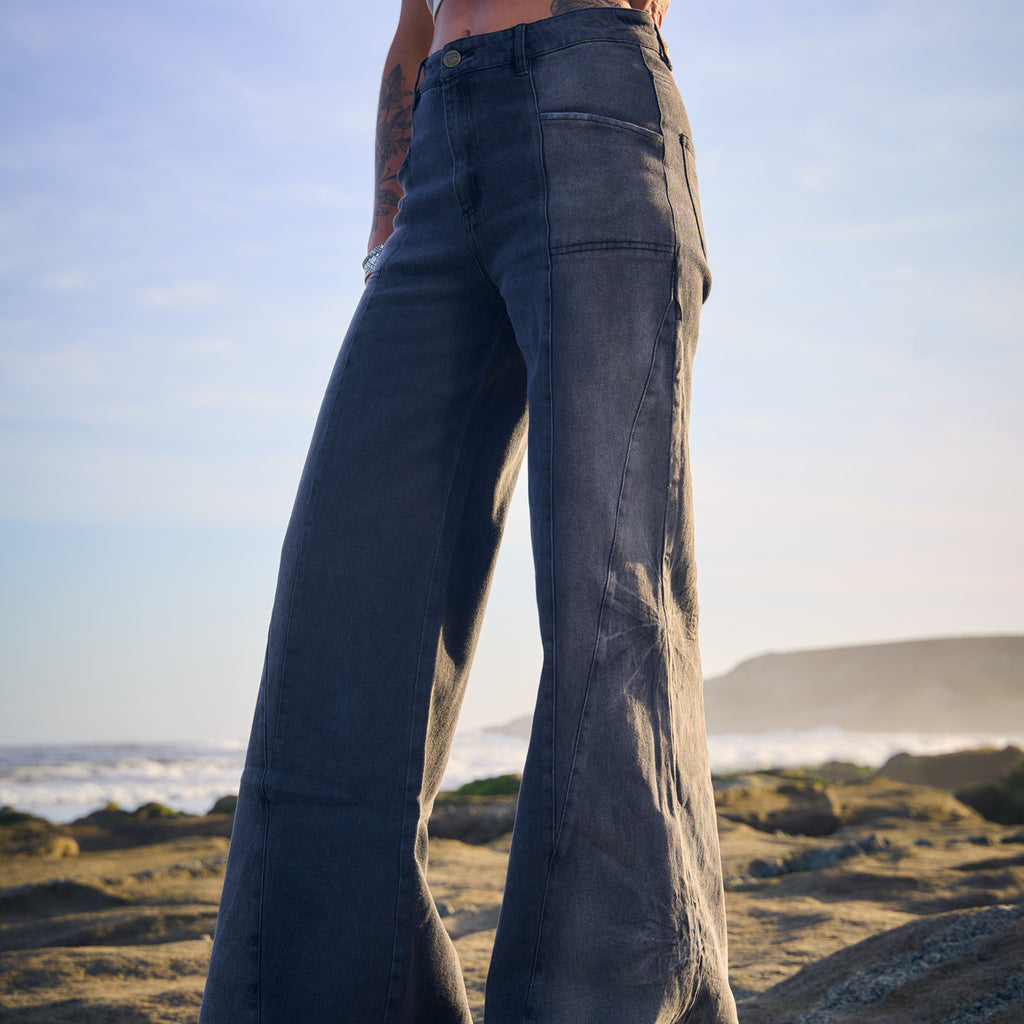 PANTALON MIXDED DENIM BLACK