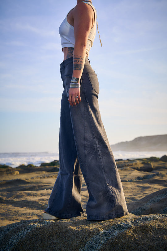 PANTALON MIXED DENIM BLACK
