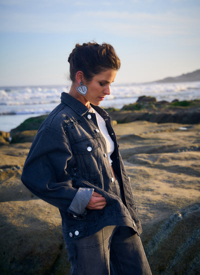CHAQUETA FLOWERS ROCK BLACK