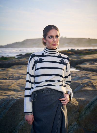 SWEATER STRIPED BLACK/WHITE