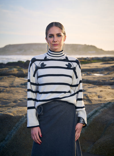SWEATER STRIPED BLACK/WHITE