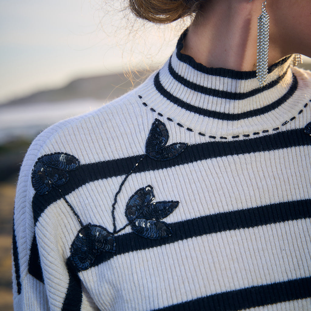 SWEATER STRIPED BLACK/WHITE