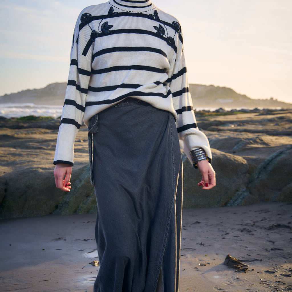 SWEATER STRIPED BLACK/WHITE