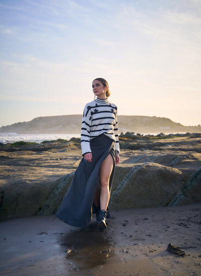 POLLERA WRAP DENIM BLACK