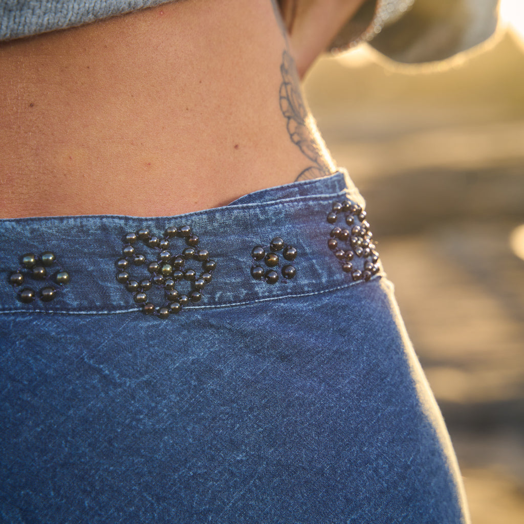 POLLERA WRAP DENIM BLUE