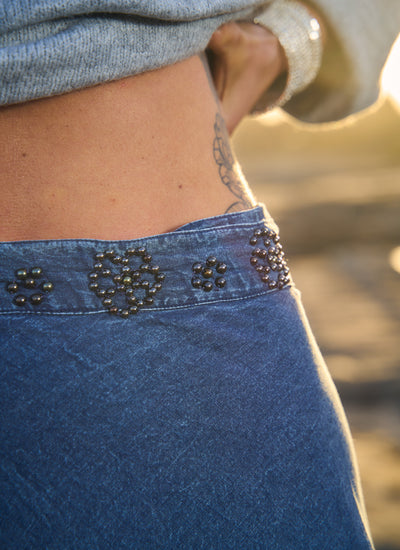 POLLERA WRAP DENIM BLUE