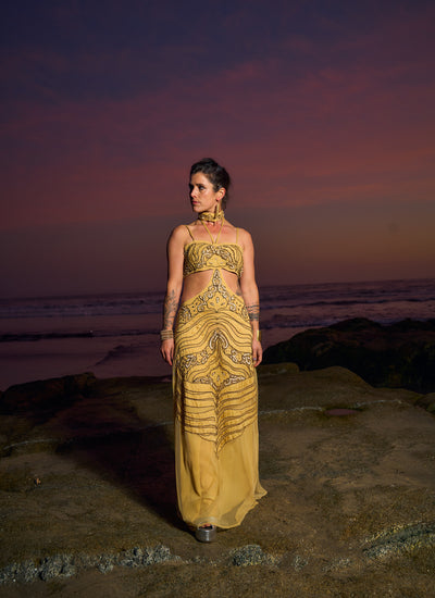 VESTIDO MAXI PIHU GOLD