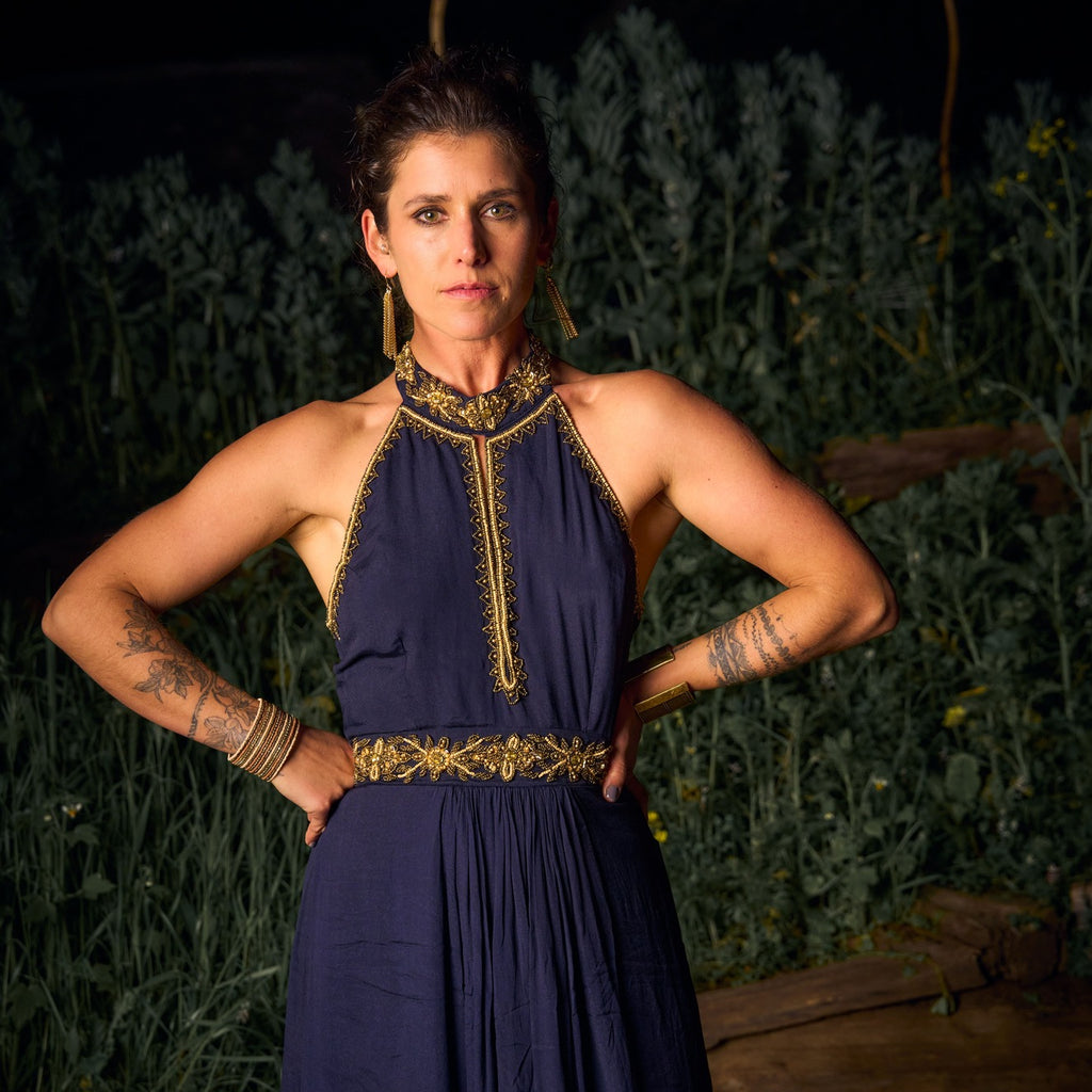 VESTIDO MAXI ASWI NAVY BLUE