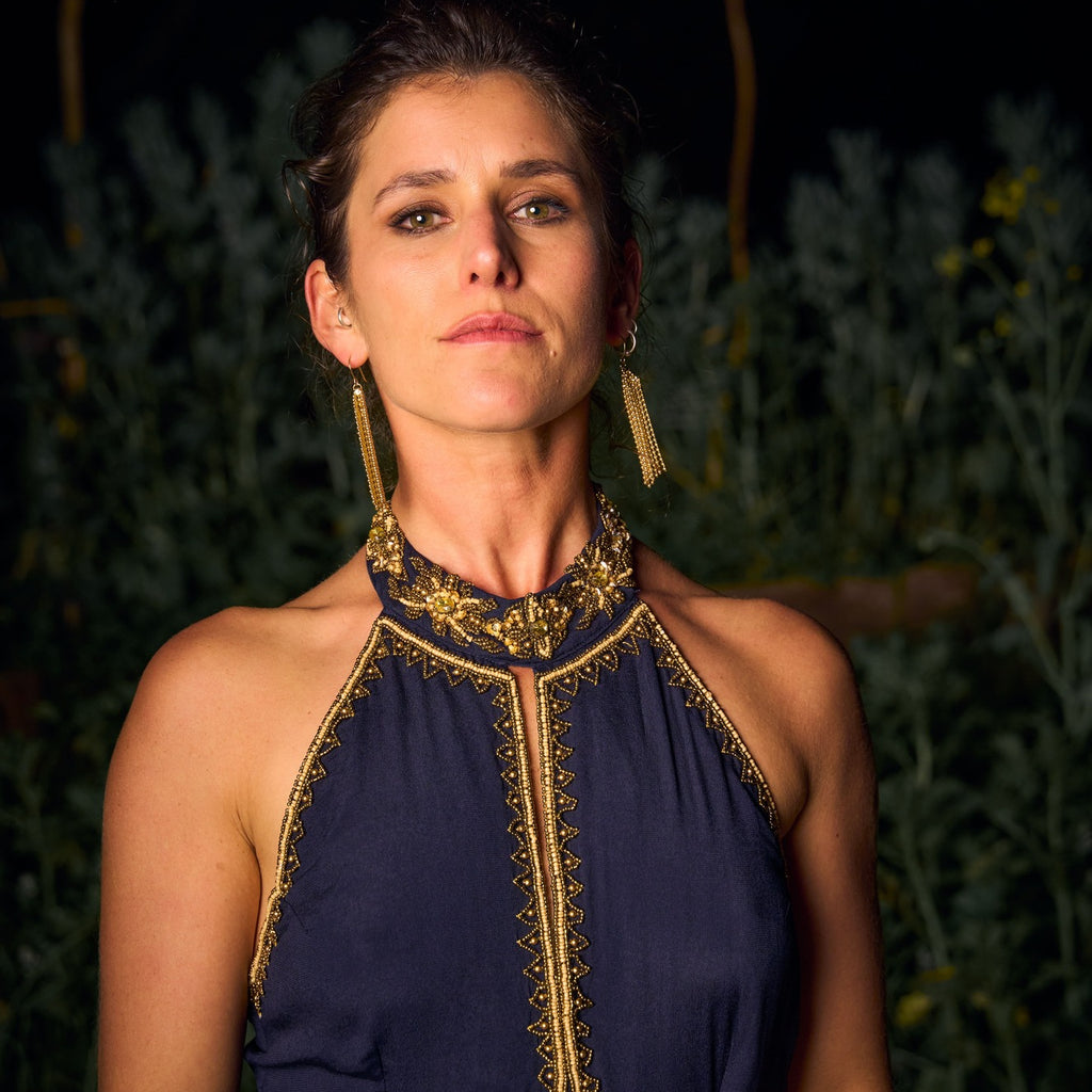 VESTIDO MAXI ASWI NAVY BLUE