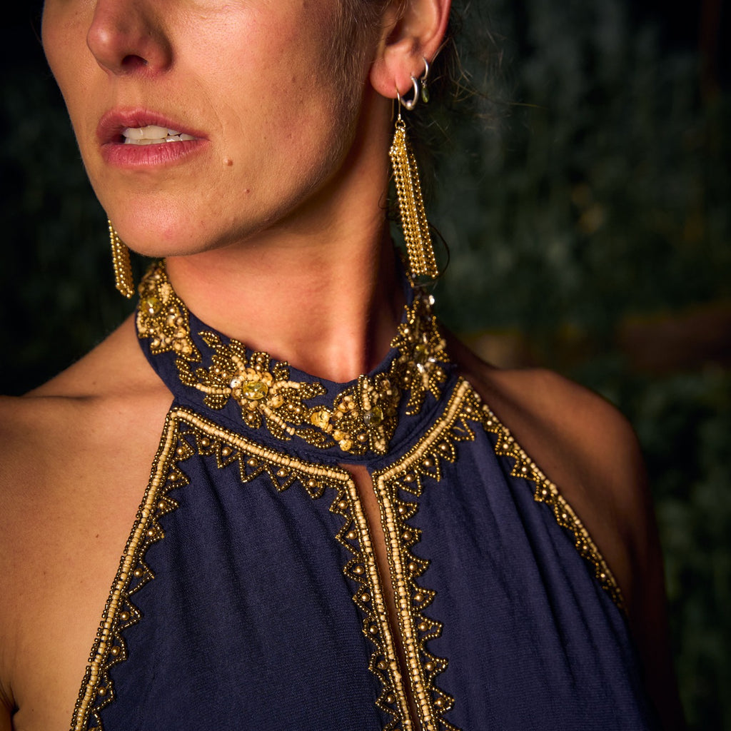 VESTIDO MAXI ASWI NAVY BLUE