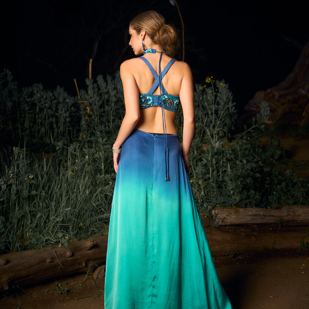 VESTIDO MAXI AMIRA TURQUOISE