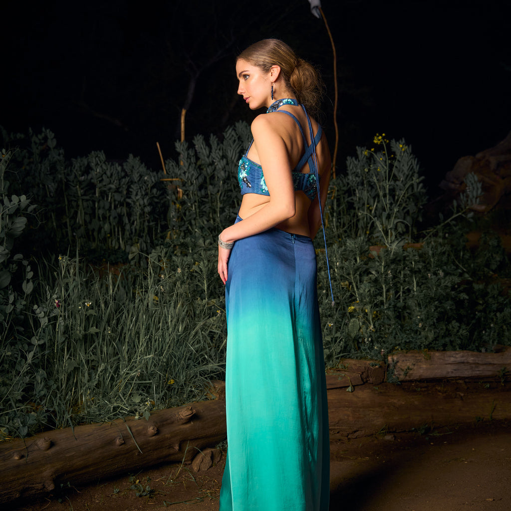 VESTIDO MAXI AMIRA TURQUOISE