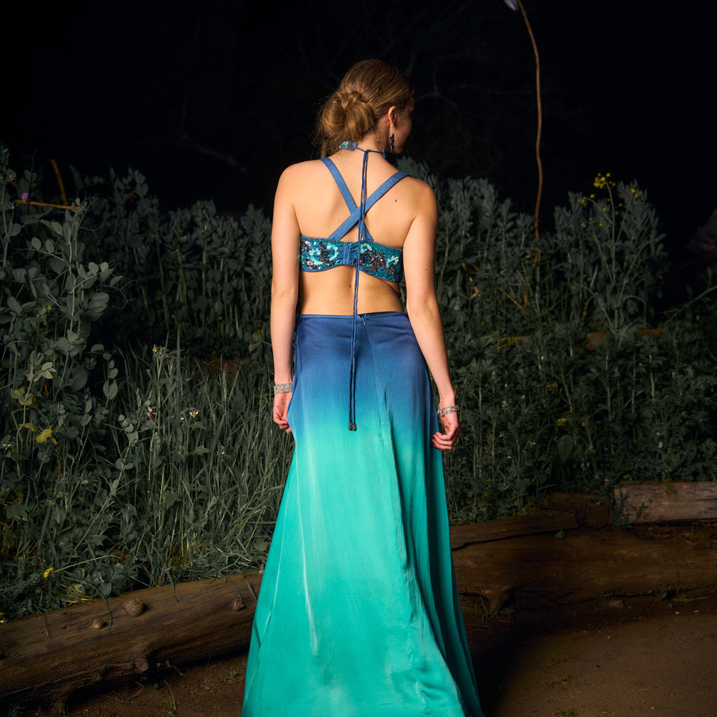 VESTIDO MAXI AMIRA TURQUOISE