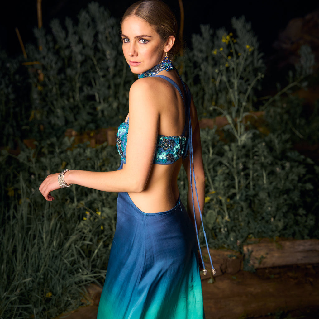 VESTIDO MAXI AMIRA TURQUOISE