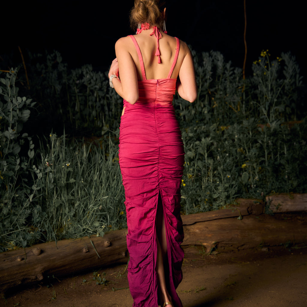 VESTIDO MAXI SELENA RED GRAPE