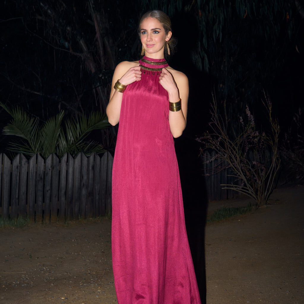 VESTIDO MAXI KAMYA MAGENTA