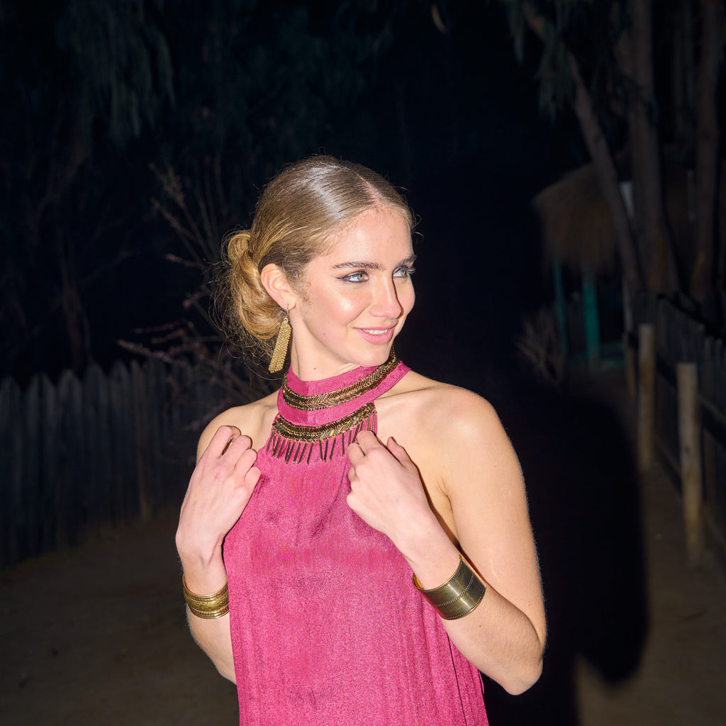 VESTIDO MAXI KAMYA MAGENTA