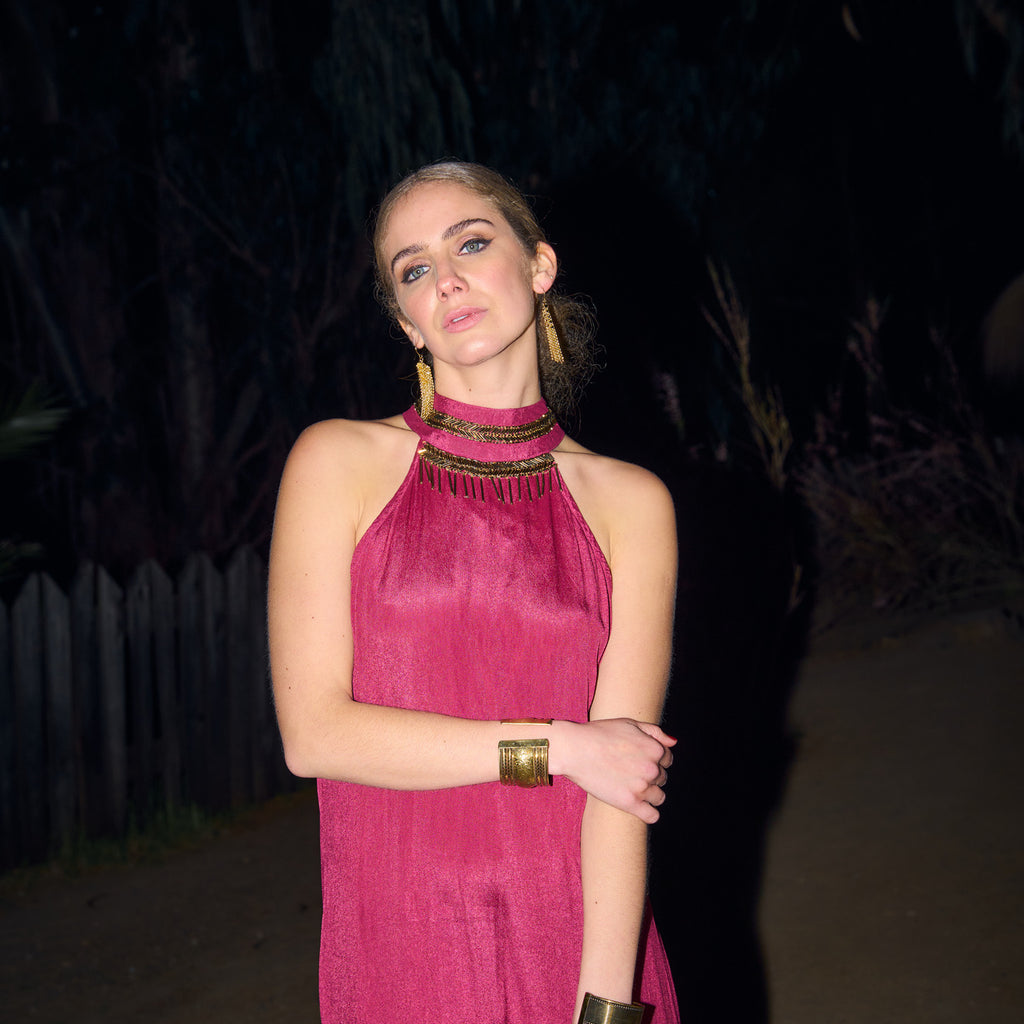 VESTIDO MAXI KAMYA MAGENTA