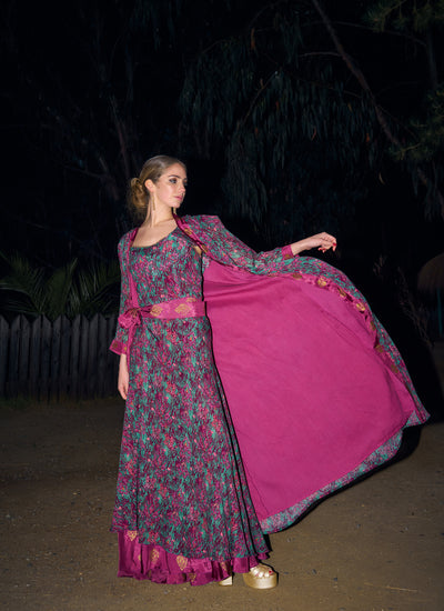 FALDA MAXI HAYDEN PRINTED MAGENTA