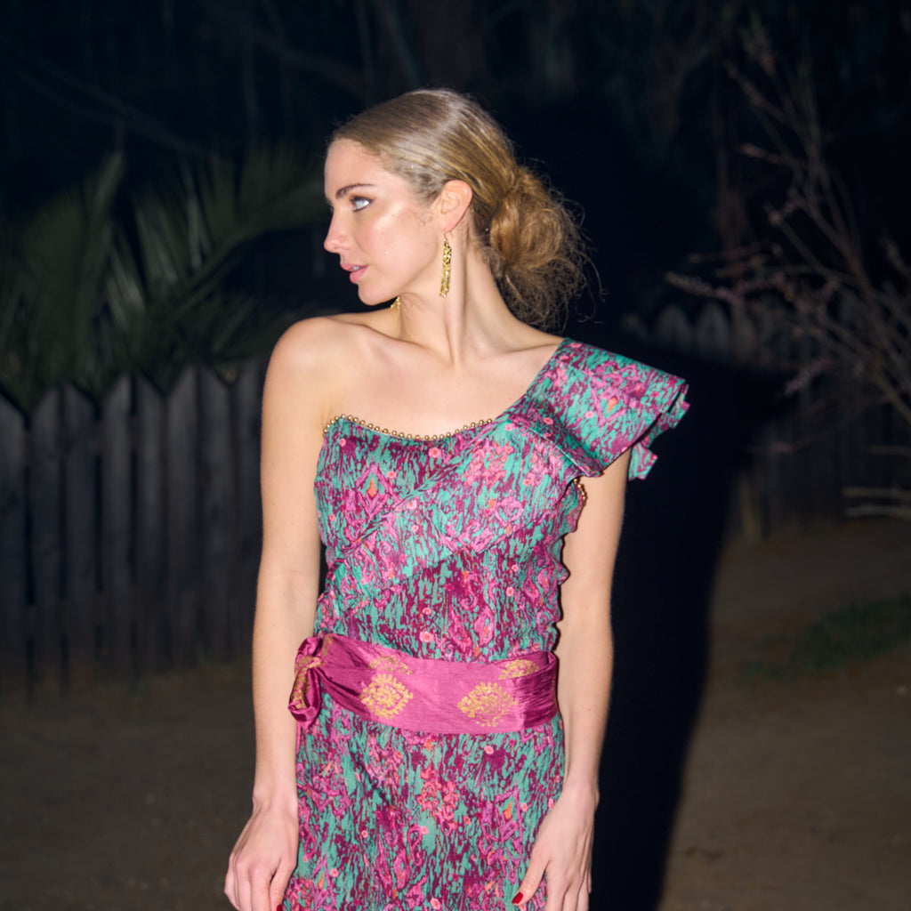 FALDA MAXI HAYDEN PRINTED MAGENTA