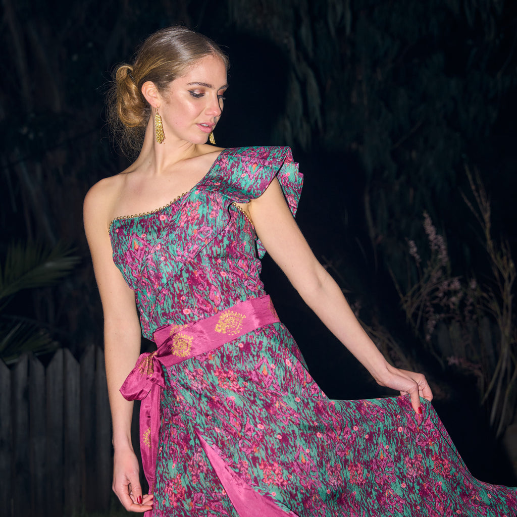 FALDA MAXI HAYDEN PRINTED MAGENTA