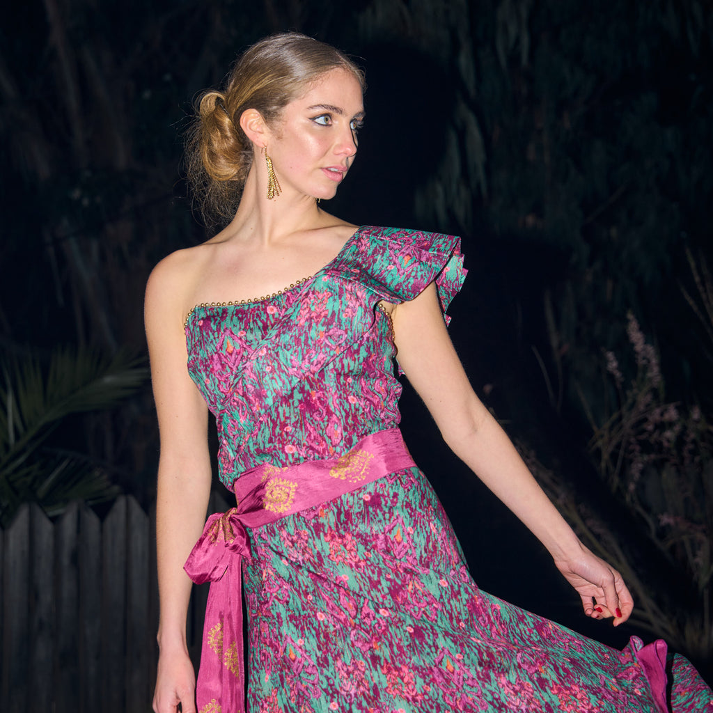FALDA MAXI HAYDEN PRINTED MAGENTA
