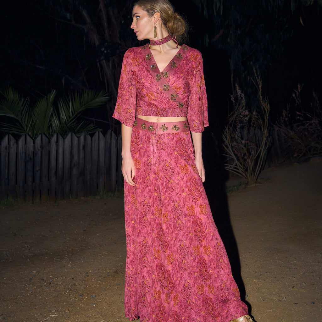 TOP FLORENCE PRINTED FUCHSIA SUNSET