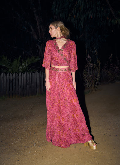 TOP FLORENCE PRINTED FUCHSIA SUNSET