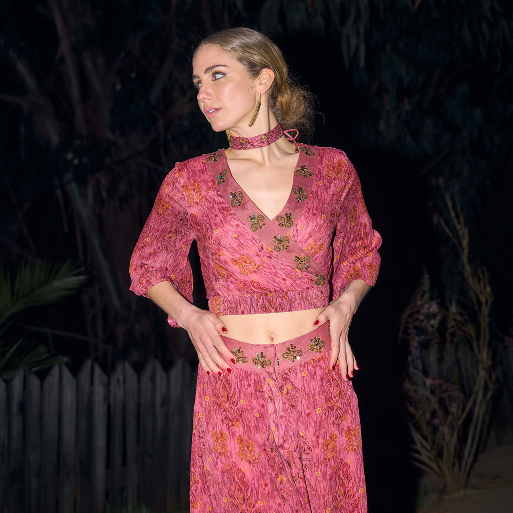 TOP FLORENCE PRINTED FUCHSIA SUNSET