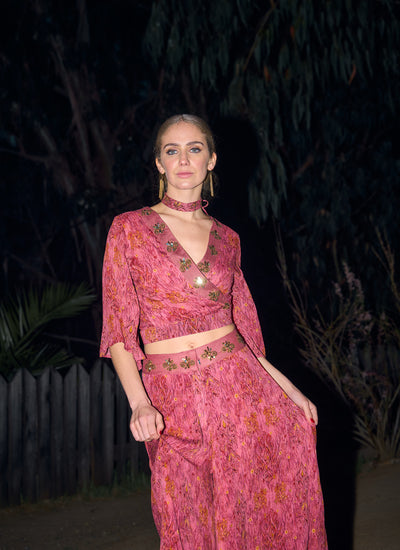 TOP FLORENCE PRINTED FUCHSIA SUNSET