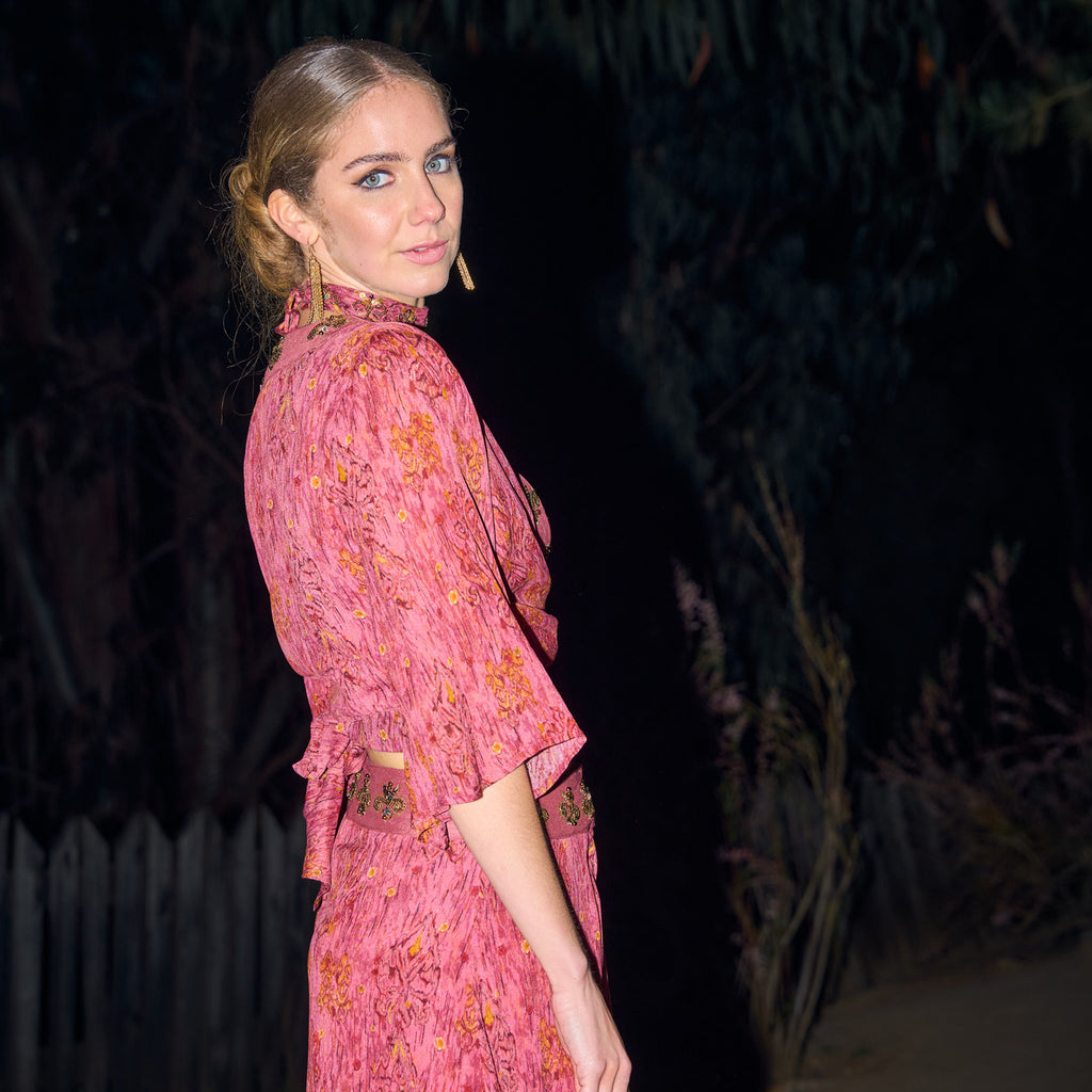 TOP FLORENCE PRINTED FUCHSIA SUNSET
