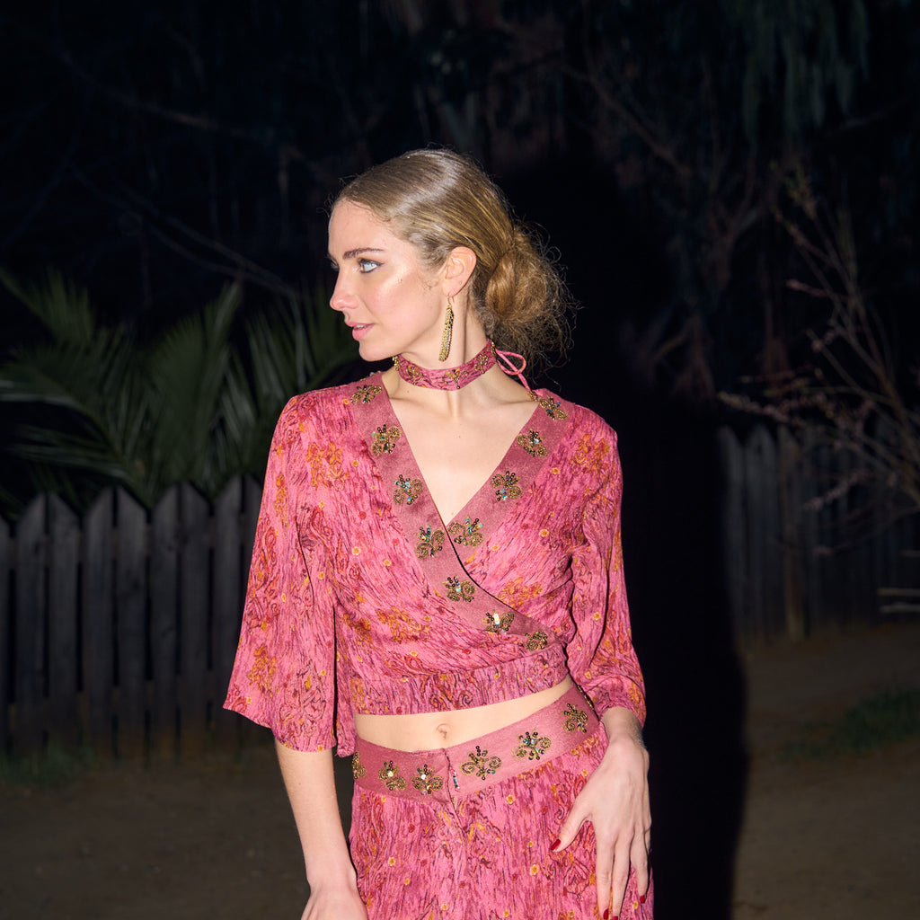 TOP FLORENCE PRINTED FUCHSIA SUNSET