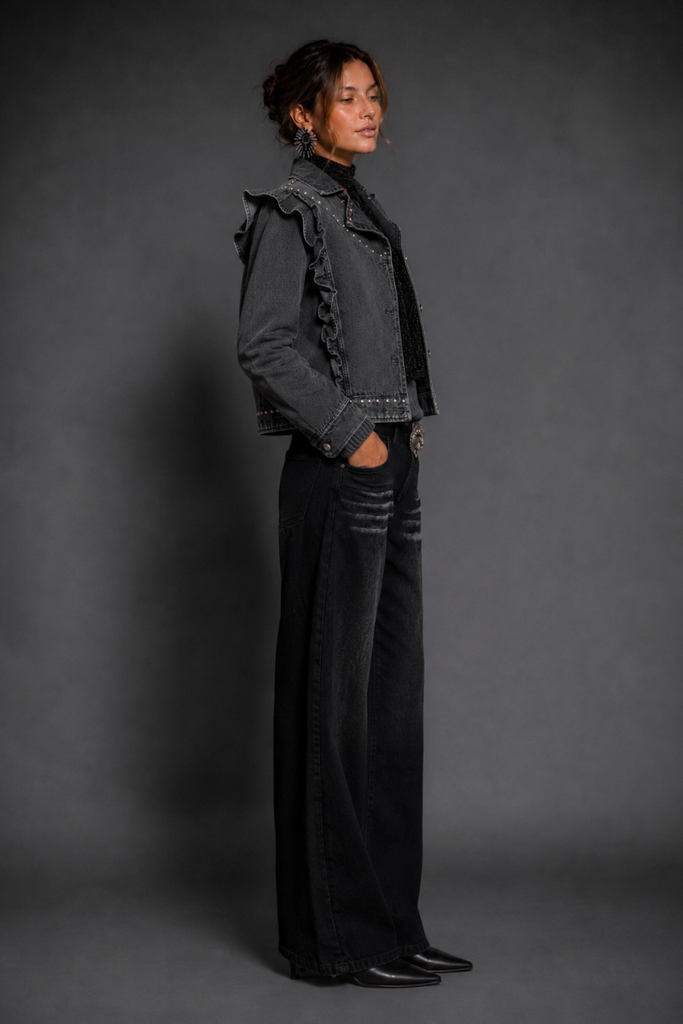 CHAQUETA STATEMENT DENIM NEGRO