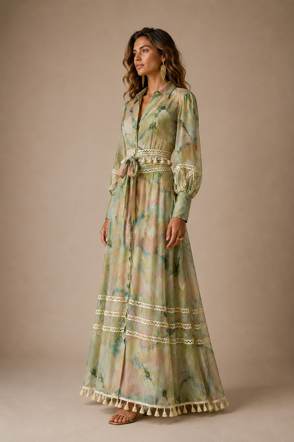 FALDA MAXI LOLA WILD PISTACHO