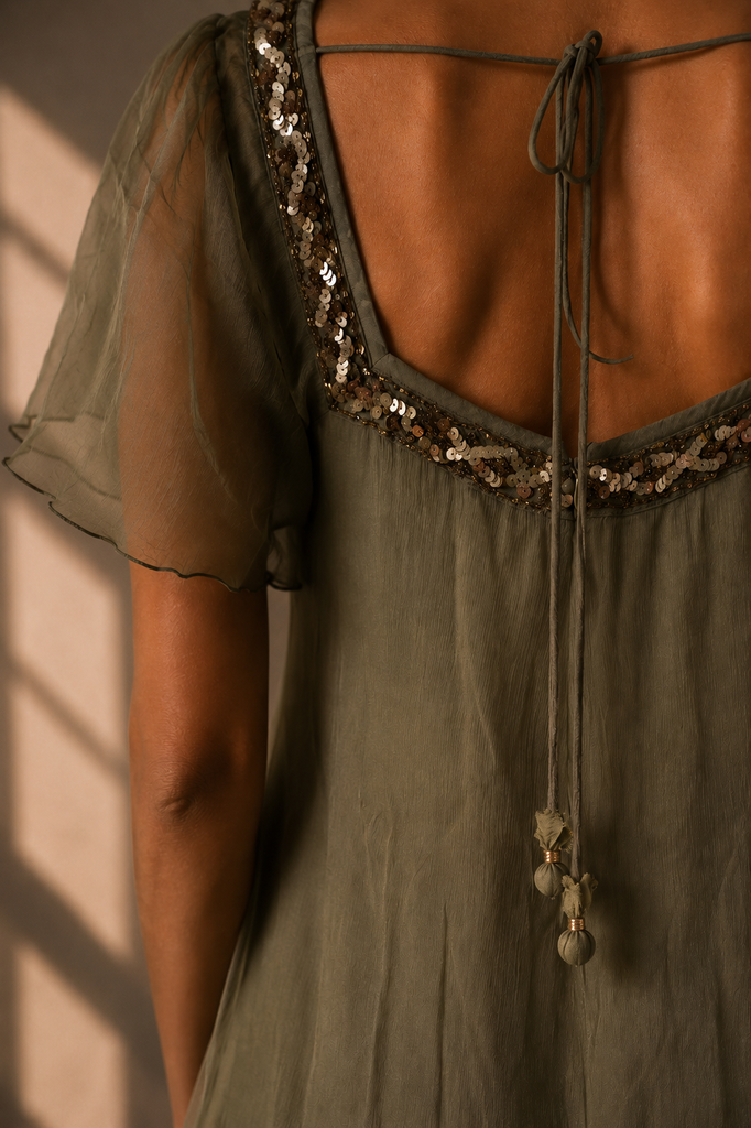 VESTIDO MAXI TRINITY OLIVA