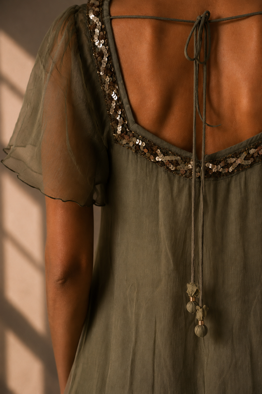 VESTIDO MAXI TRINITY OLIVA