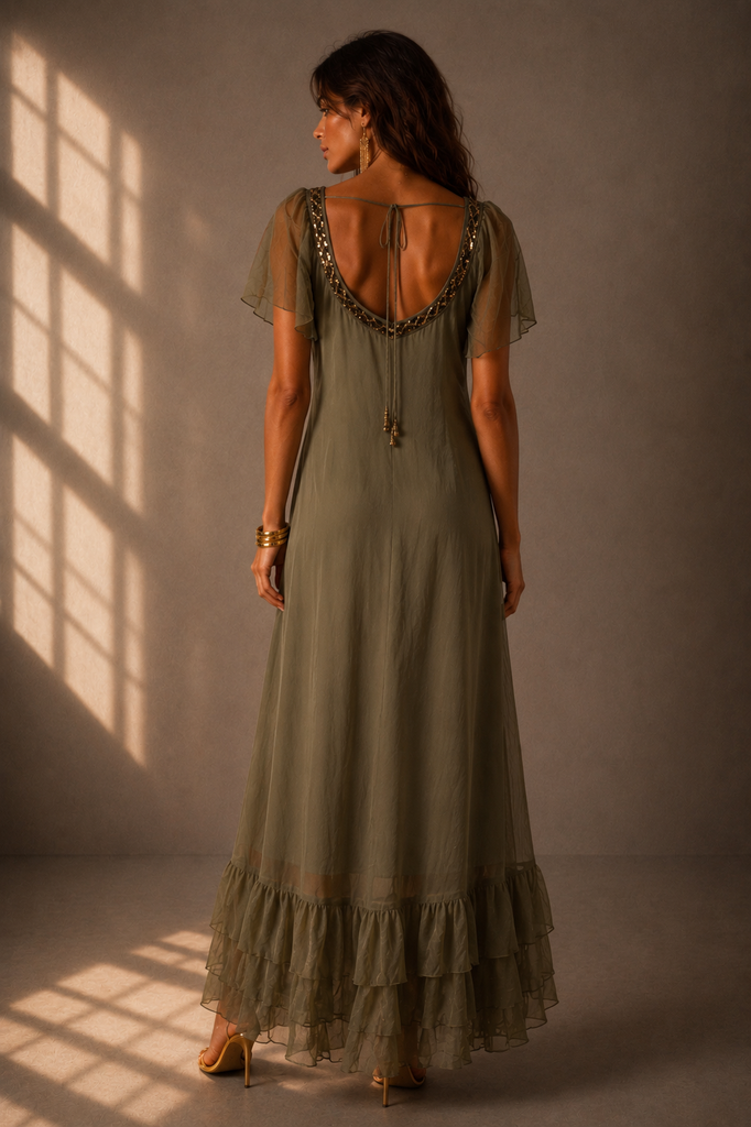 VESTIDO MAXI TRINITY OLIVA