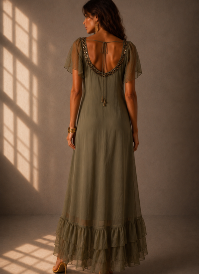 VESTIDO MAXI TRINITY OLIVA