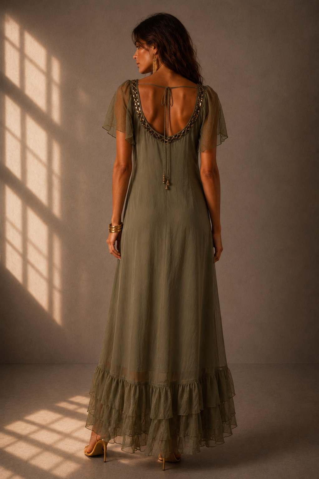 VESTIDO MAXI TRINITY OLIVA